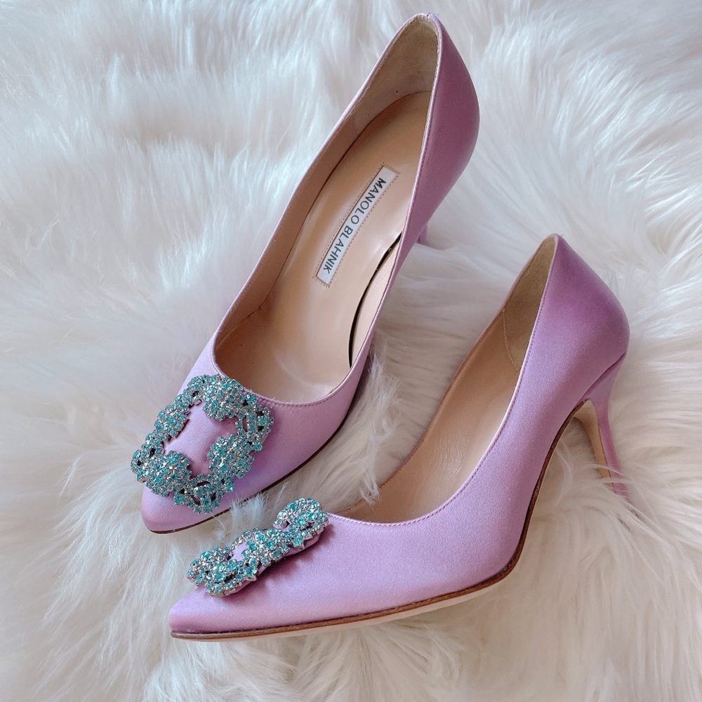 Manolo Blahnik Hangisi 70mm Satin Pumps
